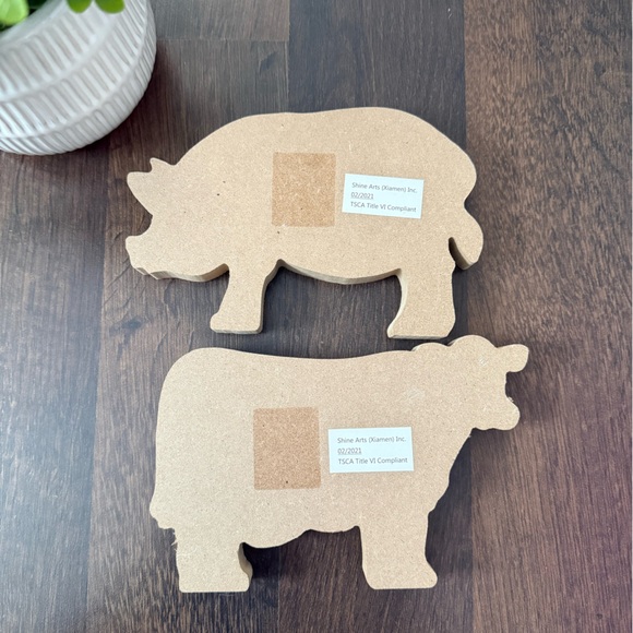 Rustic Wooden Farm Animal Wall Decor Set - Picture 4 of 4